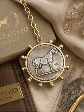 Greek horse coin necklace boutique Horse jewelry
